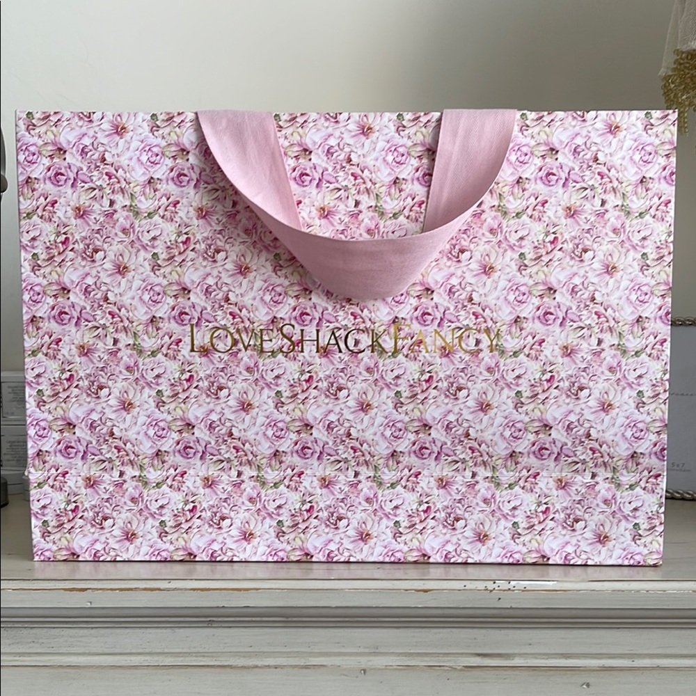 LoveShackFancy Pink Floral Gift Bag